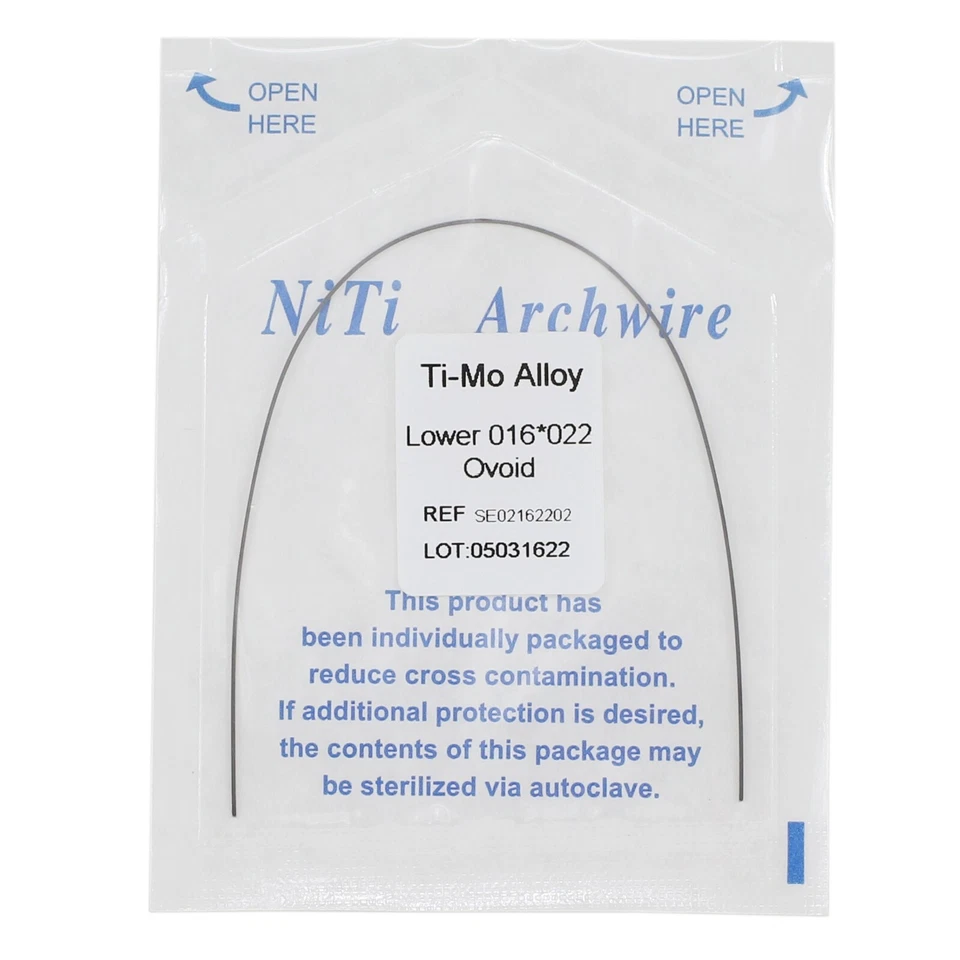 Fio de arco de liga ortodôntica dental Ti-Mo retangular ovoide superior inferior 1622 1725 - Imagem 2 de 4