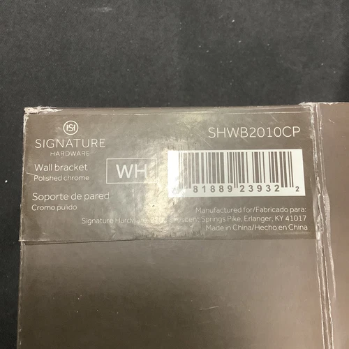Wall Bracket Signature Hardware SHWB2010CP Polished Chrome @17 - Picture 3 of 6