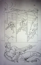 United States Army Original MATT HEBB Hand Drawn Interior ARMY Comic Page
