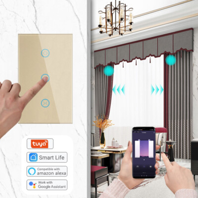 WiFi Smart Touch Curtain Blinds Roller Shutter Switch APP/Voice Control for TUYA