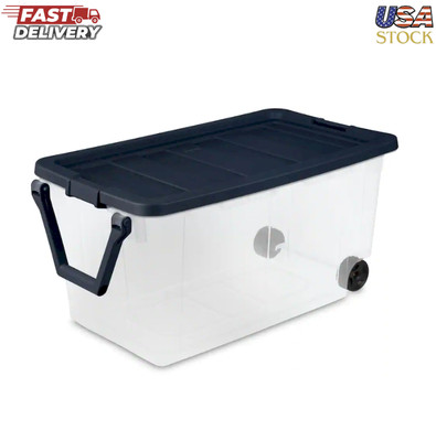 Sterilite 160 Qt. Wheeled Storage Box, Blue