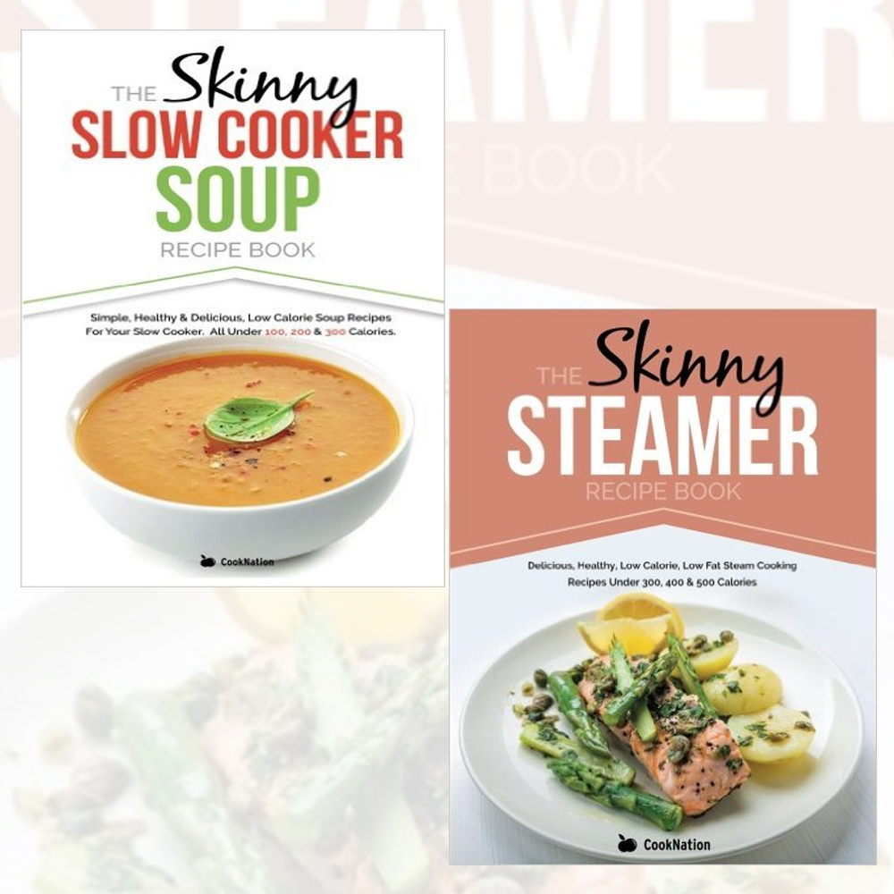 CookNation Skinny Steamer & Skinny Slow Cooker Soup Recipes 2 Books Collection