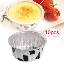 10PCS Reusable Aluminum Foil Tin Cup Pudding Cups Small Baking Tray Tinfoil Cups
