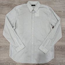 NWT Theory Men's Irving Seafoam Multi Geo Print Long Sleeve Shirt Size XL