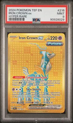 PSA 9 Iron Crown Ex #216 2024 Pokemon Tef En-Temporal Forces
