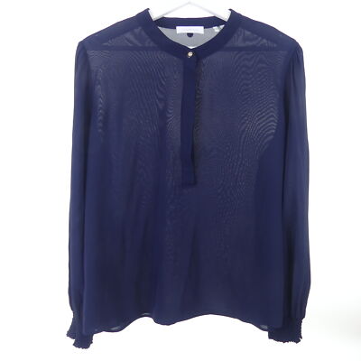 RICH & ROYAL Bluse Chiffon Blouse Damen Blau Gr. 38