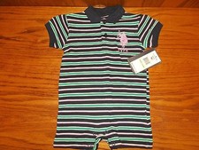 NEW BOY'S U.S. POLO ASSN ONE PIECE POLO OUTFIT SIZE 3/6 MONTHS MSP 21.00
