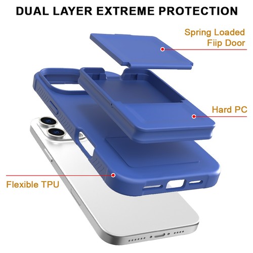 FR iPhone 16e/16 Pro Max/16 Plus Stoßfeste Hülle Wallet Kartenfach mit Spiegel NEU - Bild 38 von 46