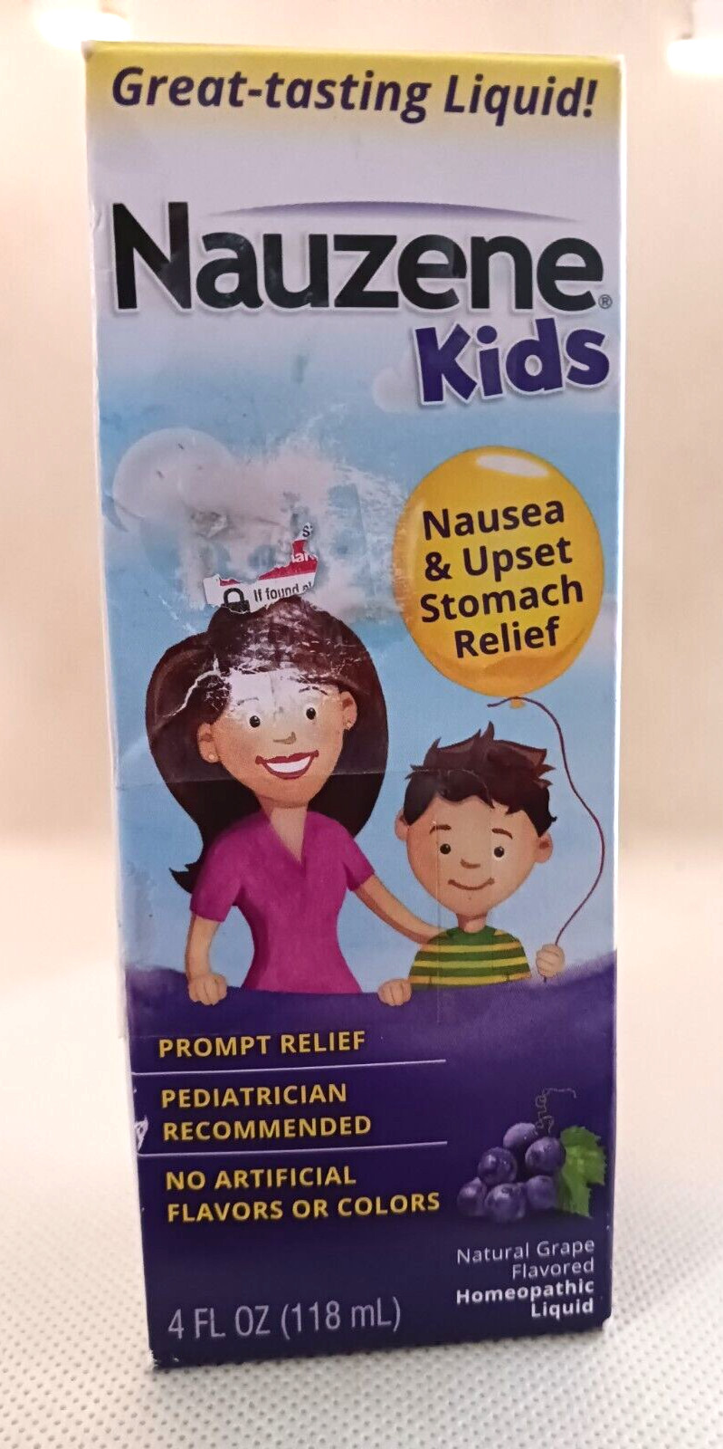 Nauzene Kids Nausea & Upset Stomach Relief Liquid 4 Oz Grape Exp 05/