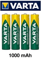 4 X Varta Aaa 1000Mah Micro Power Akkus Wiederaufladbare Batterien 4 StüCk +Neu+