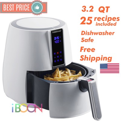 Farberware Digital Air Fryer Oven Rotisserie Toaster 3.2 qt White