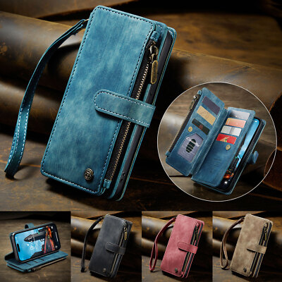 For iPhone 14 Pro Max Plus Multifunctional Leather Wallet Card Zipper Case Cover