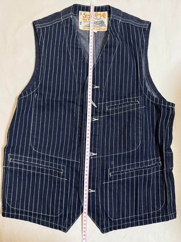 Sugar Cane Size 38 Mens Wabash Striped Vest From Japan - Picture 2 of 6