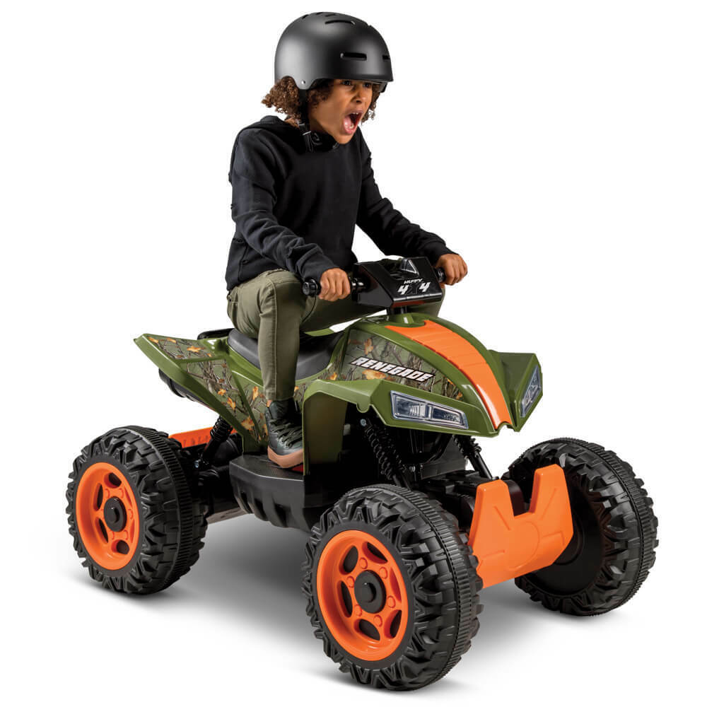 Huffy Renegade 12V Electric Ride On Quad - Camo - With LED Lights & Music Player