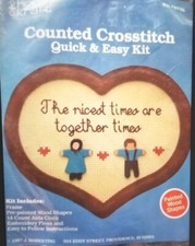Hobby Kraft "The Nicest Times" Cross Stitch Kit with Frame Size 5" x 6"