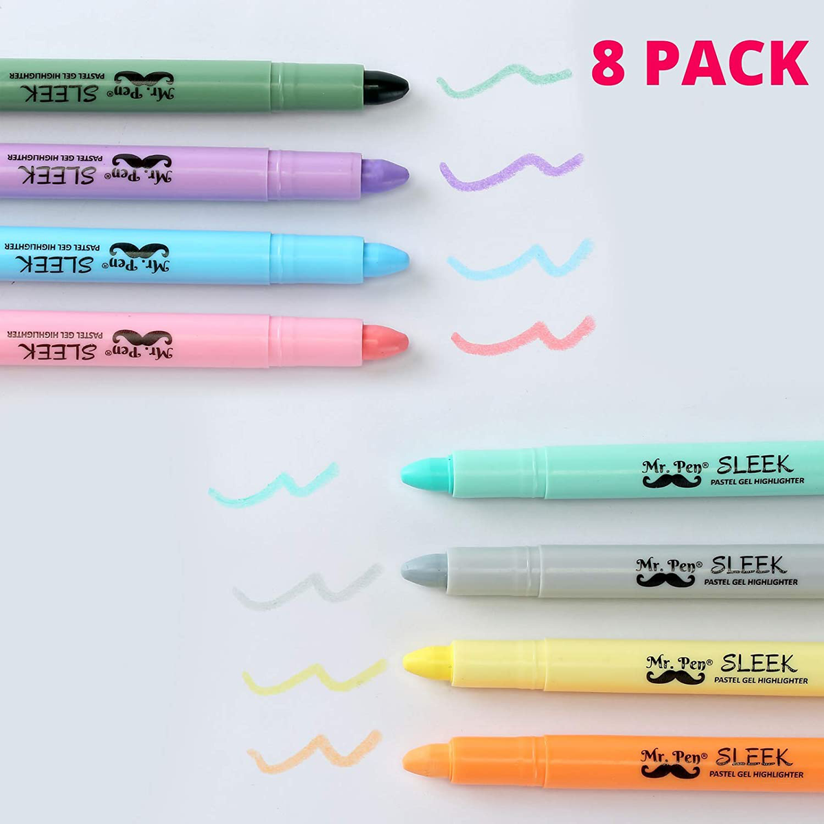 Pen Sleek Pastel Gel Highlighters, Assorted Colors, Bible Highligher  Pck