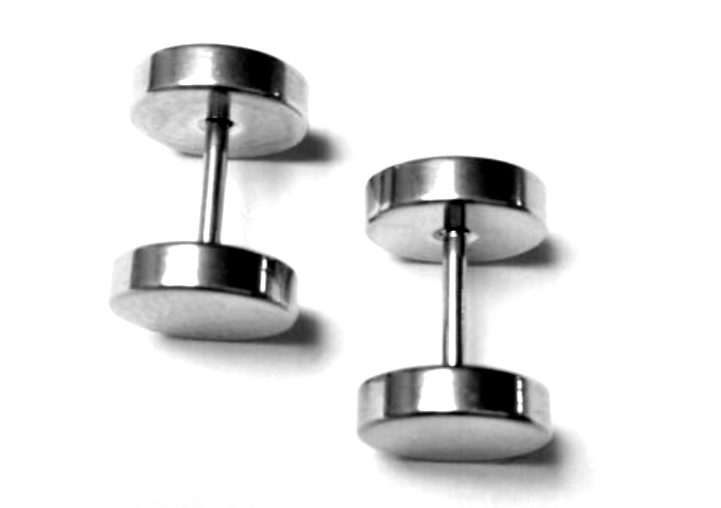 Limok Orecchini A Cerchio Uomo Donna In Acciaio Inox: Set Da 3 Fake Plug (8 Mm) - Nero - 2