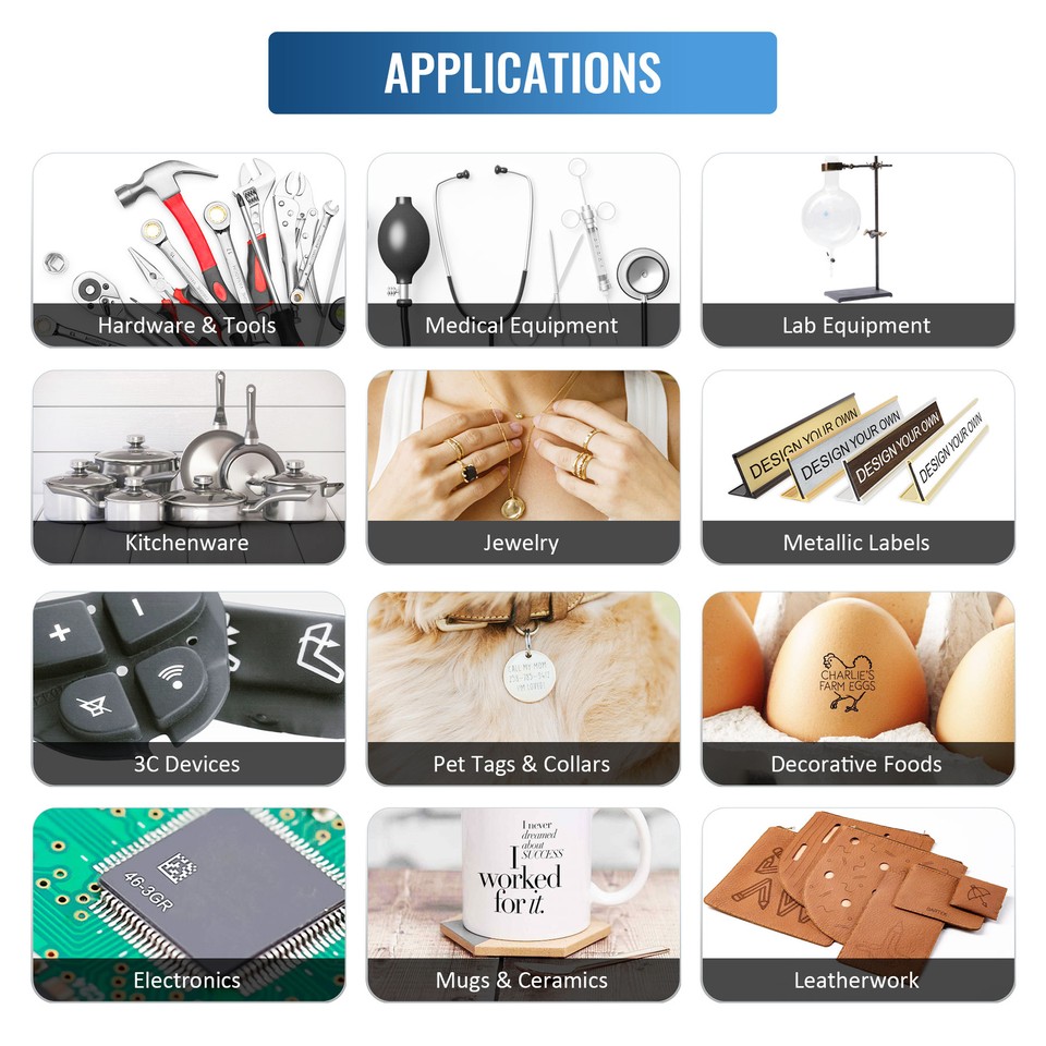 Powerful JPT 30W Fiber Laser Engraver Marking Machine for Durable