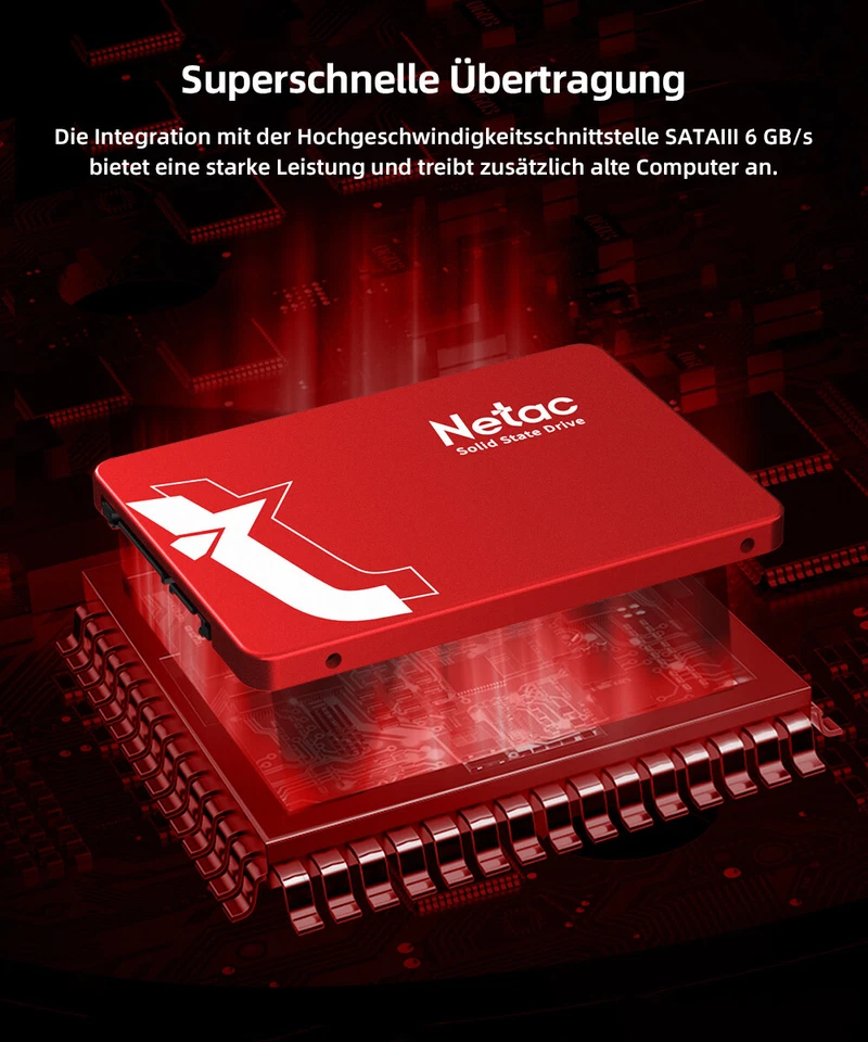 Netac 2TB 1TB 512GB 256GB Interne Festplatte SSD 2,5'' SATAIII 6Gb/s PC/Laptop - Bild 3 von 4