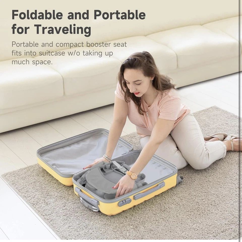 Silla Alta para Niños Pequeños Plegable Compacto Portátil Asiento Elevador Bebé/Niños Silla  Foto 2 de 4