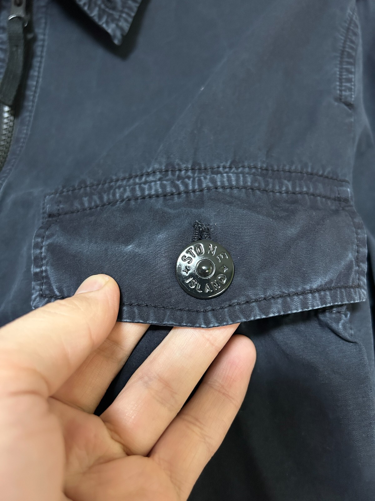 Stone Island Garment Dyed Overshirt Navy Blue Size M image 6