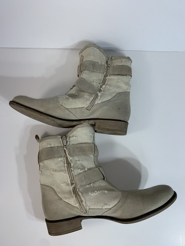 Boutique 9 Womens Boots Size 8M Distressed Buckles Suede Moto Zip Boots - Picture 8 of 10
