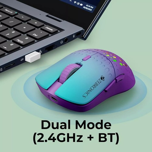 ZEBRONICS MARINE Wireless Mouse with Rechargeable Battery, BT + 2.4GHz, 6 Button - Picture 2 of 5
