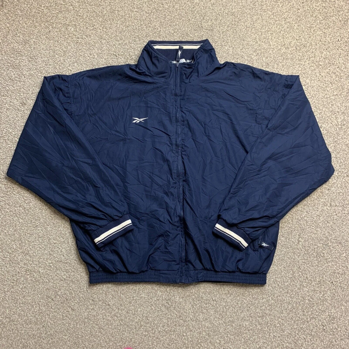 Reebok Windbreaker Jacket Tracksuit Top Lined Vintage Training