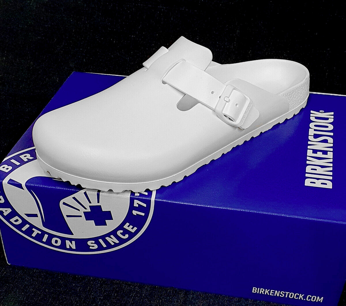 Birkenstock Boston EVA Hombre Casa Casual Sandalias Zuecos Blanco Nuevo
