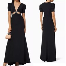 Ienna For Mac Duggal Cutout Embellished Beaded Bow Maxi Dress Black Women’s 2