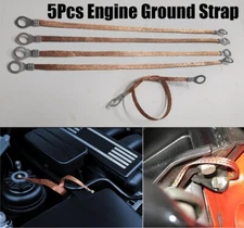 5 Pcs Universal Automotive Ground Strap Copper Car Engine Firewall Braided Cable