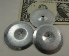 Lot 50 Round 1.5" Insulation Anchor Nail Push-On Cap Washers, Zinc Plated Steel