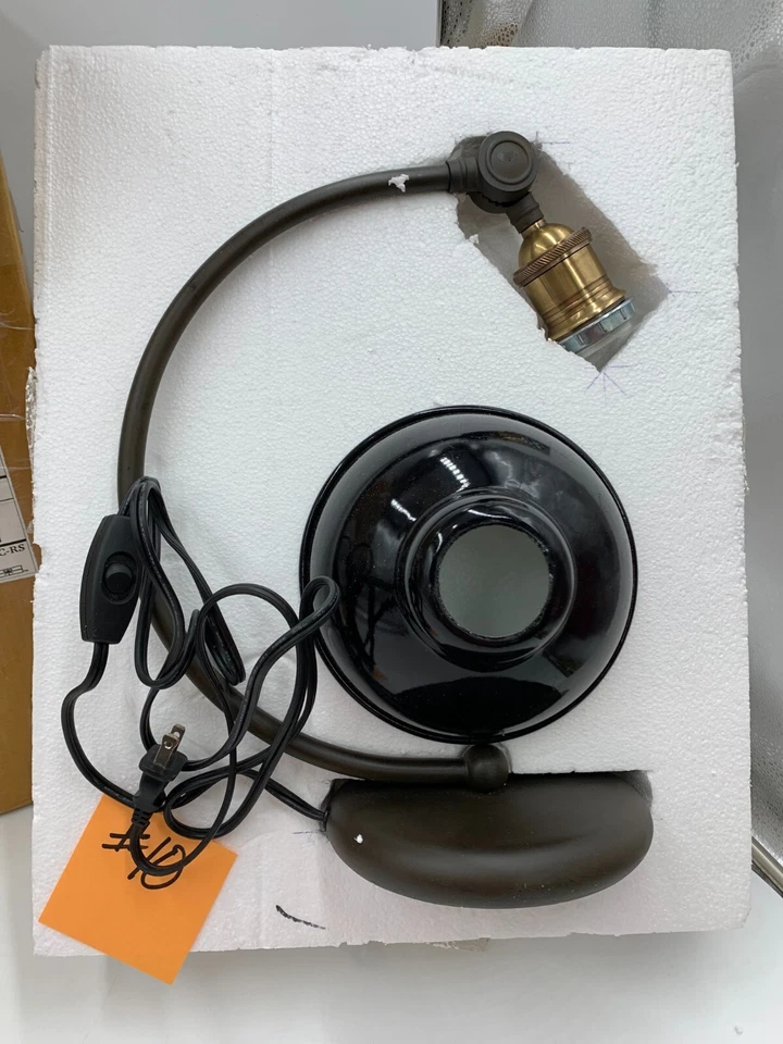 Abajur de mesa Pottery Barn Preston Task preto rústico 15"H #9991E LEIA - Imagem 4 de 4