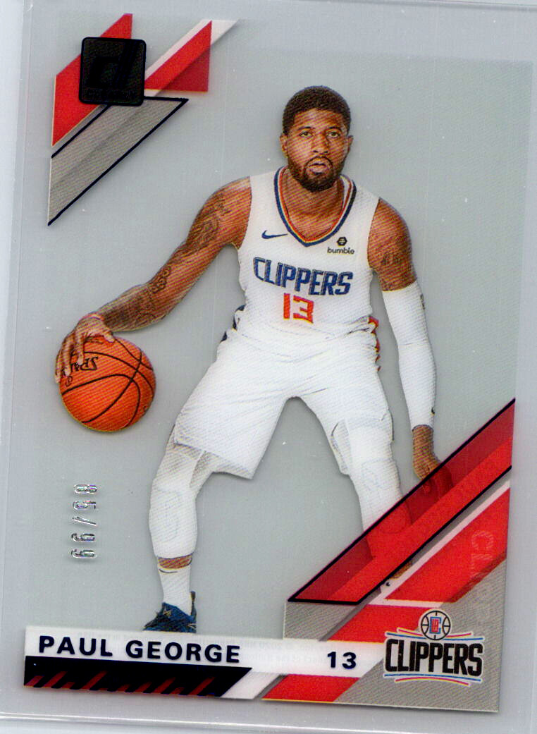 2019-20 Clearly Donruss Paul George #19 Blue /99 Los Angeles Clippers