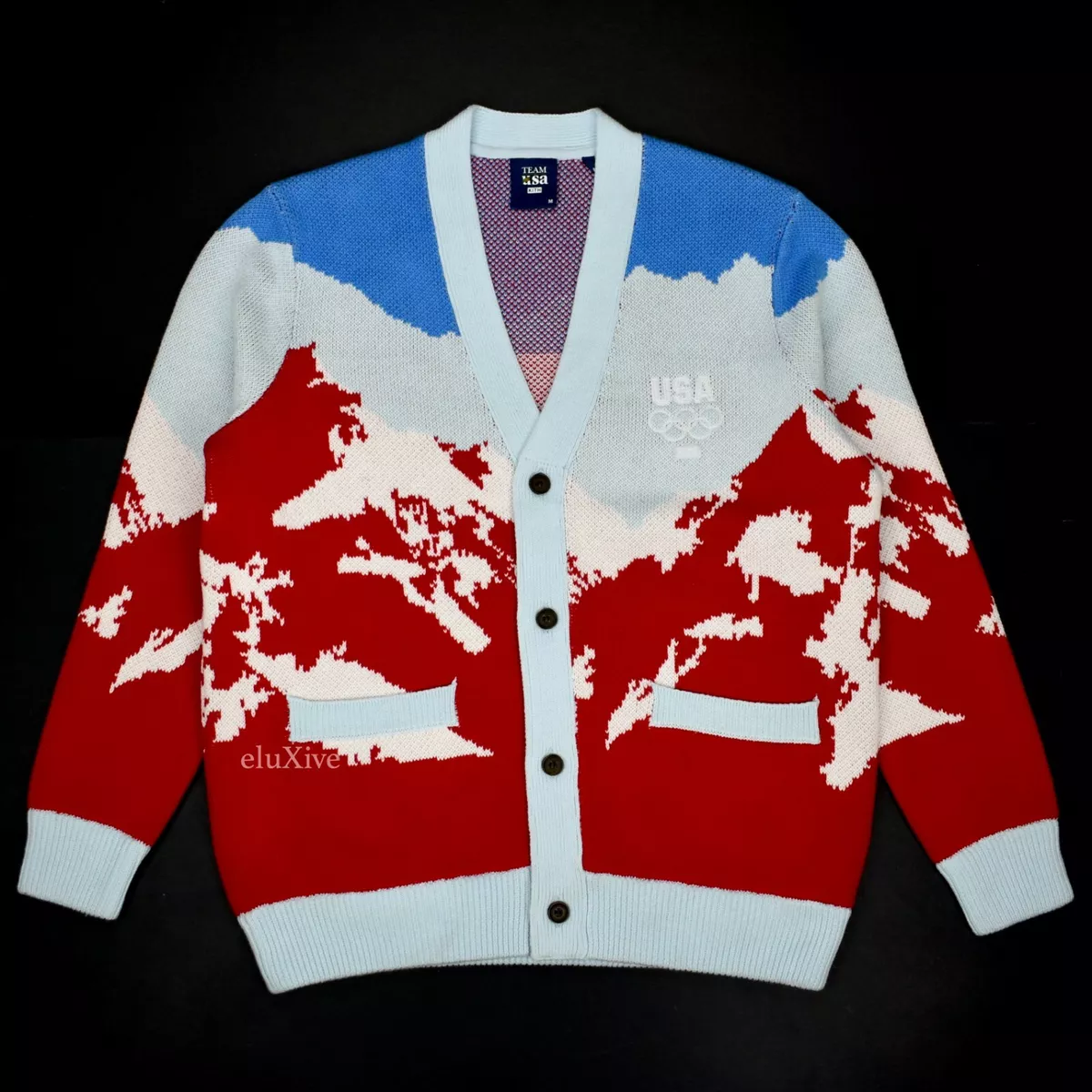 NWT Kith Team USA Mountain Jacquard Knit Cardigan Men s M DS 2022