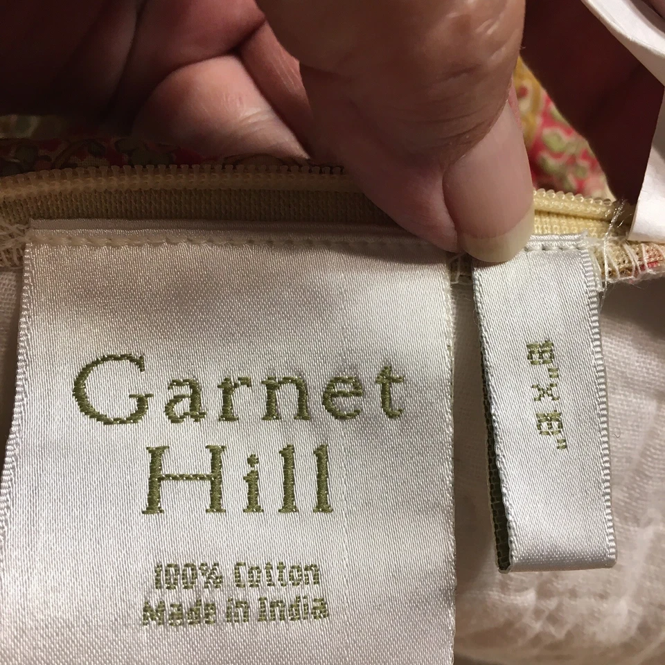 Juego de 1 almohada acolchada de algodón con cremalleras florales de algodón Garnet Hill Euro 18x18 pulgadas Foto 2 de 4