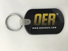 OER Parts Key Ring KeyChain Black Gold White 2.25" x 1.5" Rectangle 