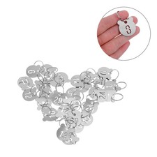 30 Pcs Numbered Id Tags Key Labels Blank Stainless Steel Keychain