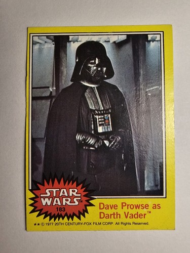 1977 Topps Star Wars #183 David Prowse as Darth Vader — Raw