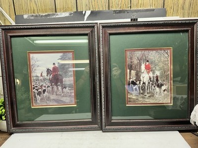 Pair Morning Going To Cover & Evening Returning to Kennels Framed EAS Douglas
