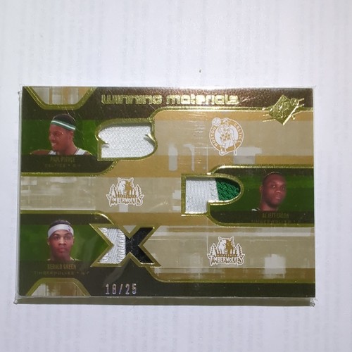 2007-08 SPx Winning Materials Triple Patch Paul Pierce Al Jefferson G Green /25 - Picture 1 of 2