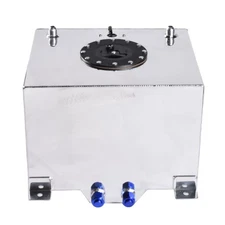 8 Gallon 30L Aluminum Polished Racing Drift Fuel Cell Tank +Level Sender Silver