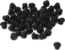 50PCS Black Soft Plastic Plug Hole Cover, 4.5mm Waterproof Cap Plug for Holes