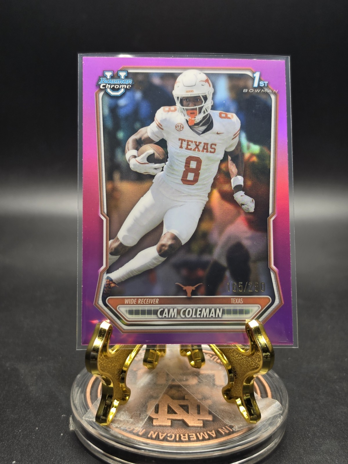 Topps Bowman Chrome University 2026 1st Bowman Cam Coleman Texas BCP-14 /250