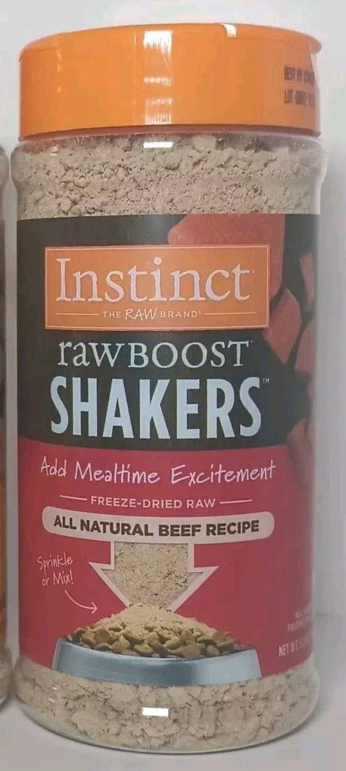 4 Pack Instinct Freeze-Dried Raw Boost Shakers Beef Flavor 5.5oz Each New/Sealed