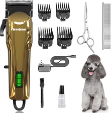 Quiet Dog Grooming Kit - 2000Mah Dog Clippers for Heavy Thick Hair Coats, Waterp