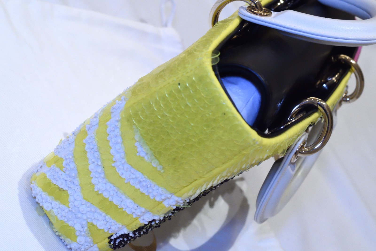 Christian Dior Lady D-Joy Sequin Runway Mini Bag Multicolour Tiger Stripe w/ Str image 7
