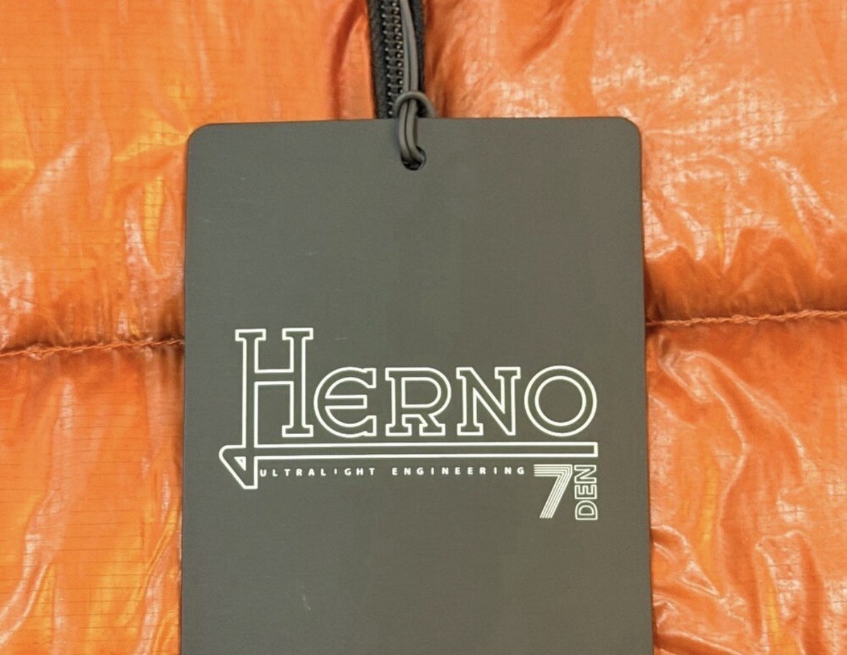 Herno Ultralight Engineering 7 Den Down Hooded Vest Brown Size 56 