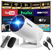 Mini Projector with WiFi and Bluetooth Built-in Apps Smart Projector Support 4K