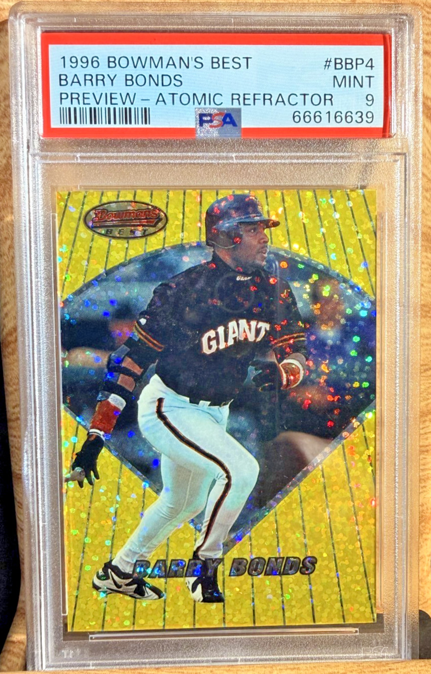 PSA 9 Barry Bonds 1996 Bowmans Best Preview Atomic Refractor #BBP4 RARE